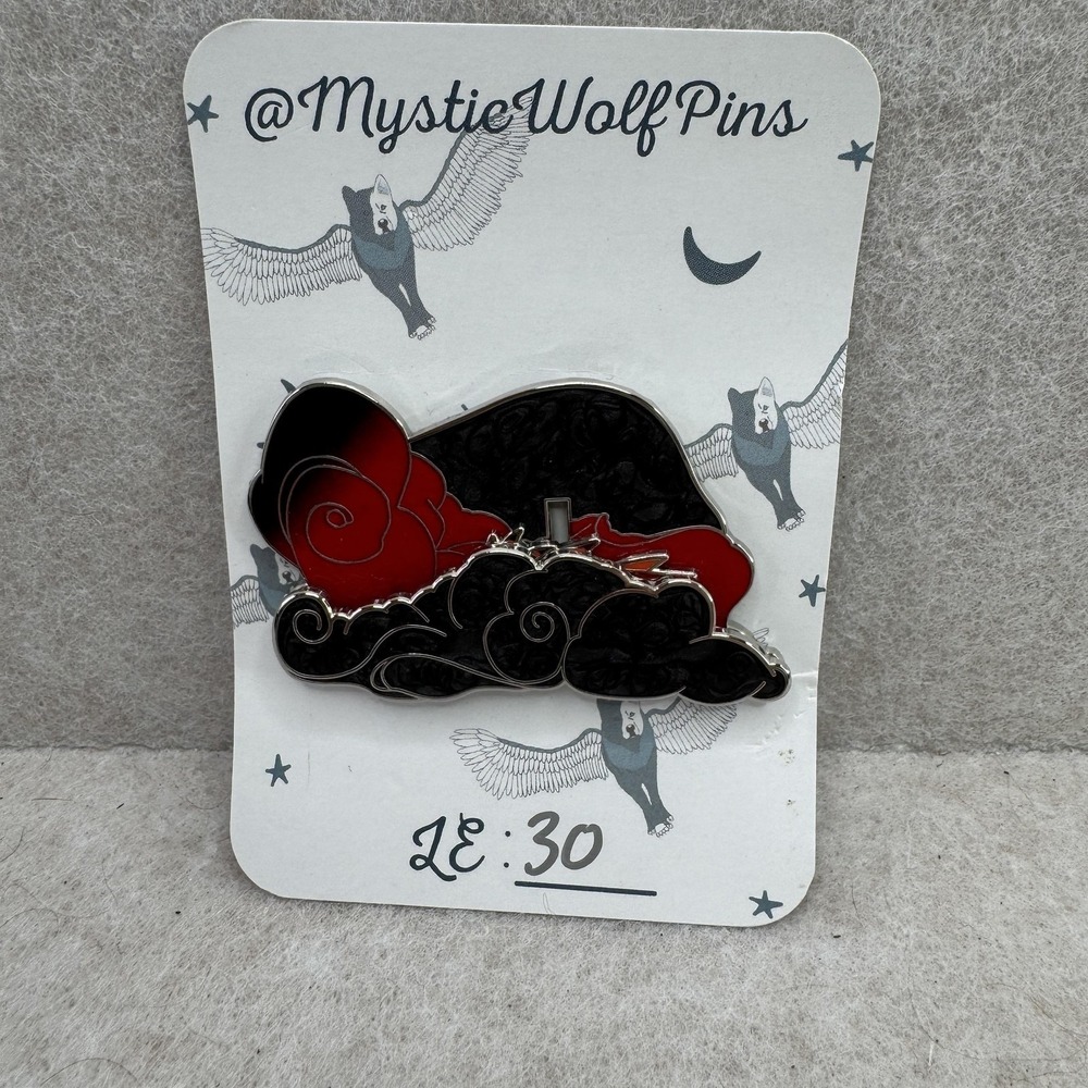 Mystic‎ Wolf Pins Enamel Fox Cloud Pin Black Red LE 30 Animal 2.2oz Collectible